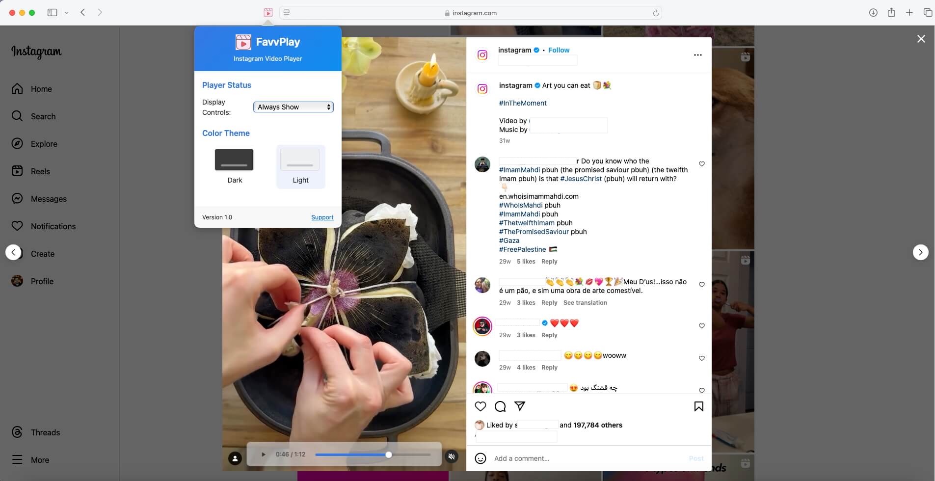 FavvPlay Instagram Video Player Extension